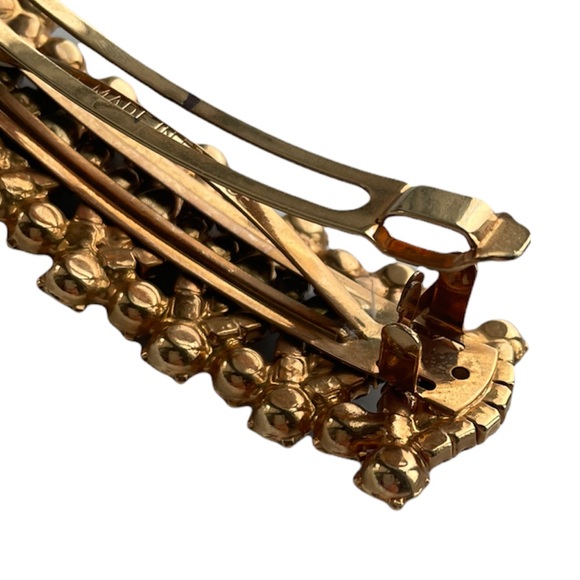Vintage French Hair Jewelry Gold Jeweled Barrette Made in France High Quality main image 16